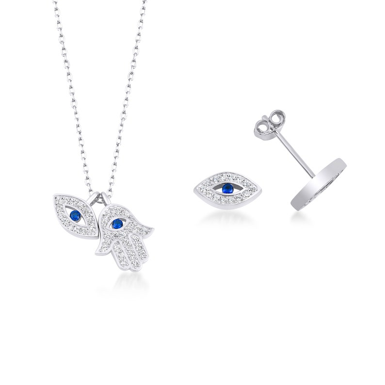 So Chic Jewels 925 Sterling Silver Hamsa Ear Studs So Chic Jewels 925 Sterling Silver Hamsa Ear Studs