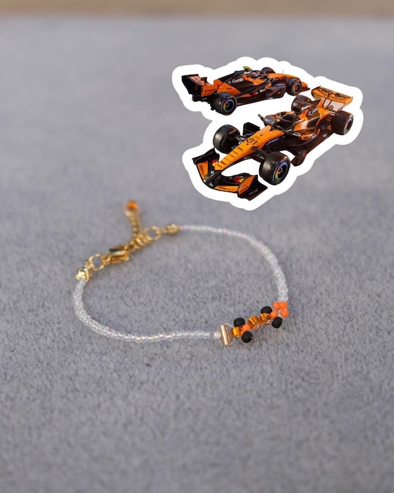2026 Papaya McLaren/F1-Inspired F1 Race Car Bracelet | Lando Norris | Oscar Piastri