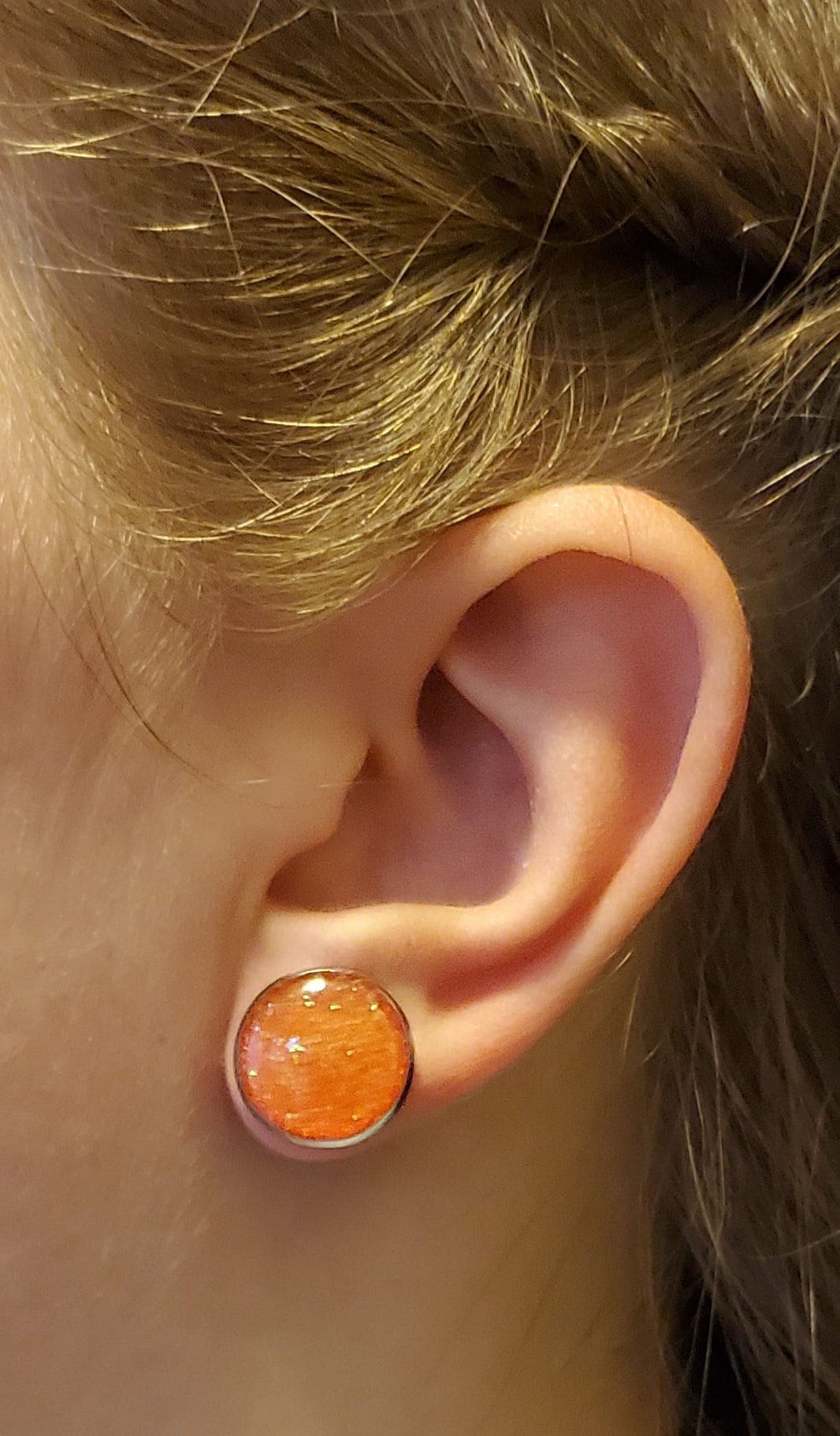 Glitter Epoxy Resin Stud Earrings 14 Mm Etsy Singapore