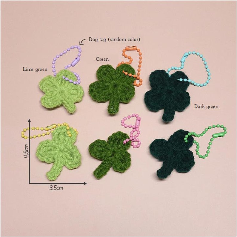 Lot de 5-20 porte-clés trèfle à quatre feuilles au crochet, porte-clés trèfle, breloque téléphone trèfle image 7