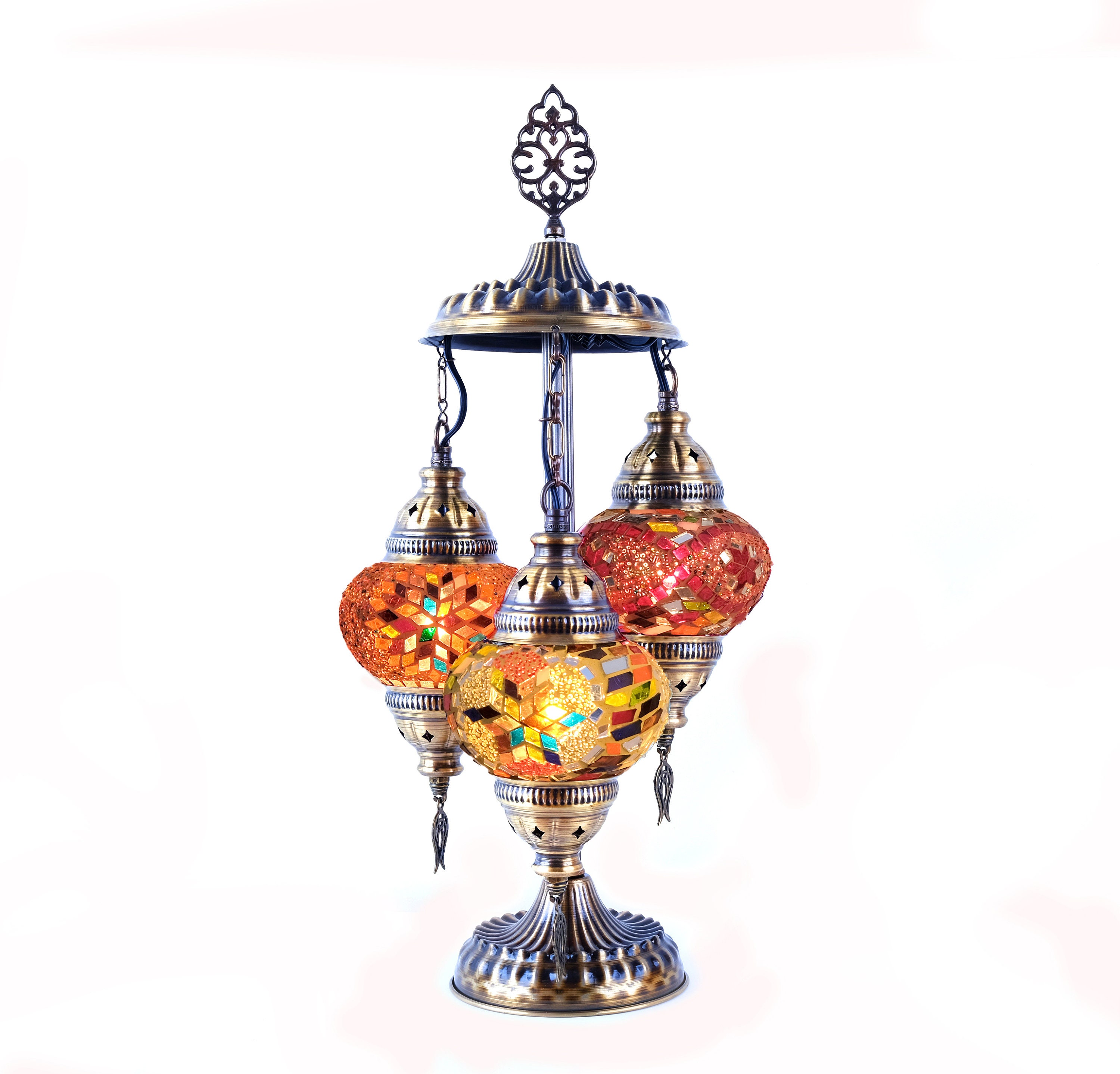 Ge Lot de 2 lampe de Table à Double Abat-Jour - Lampe de Chevet Verre doré  décorative prix tunisie 