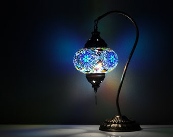 Mosaic Lamps, Helena Blue Mosaic Table Lamp