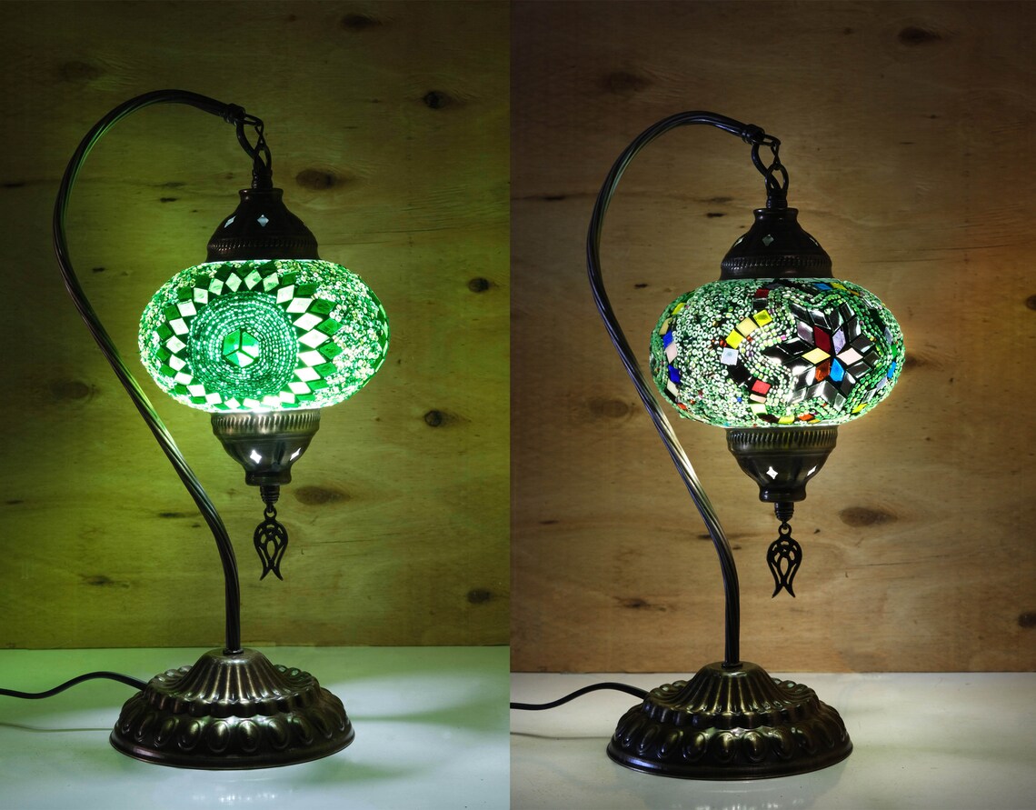 Moroccan Lamp African Lamp Colors Turkish Lamp Mosaic Table Etsy