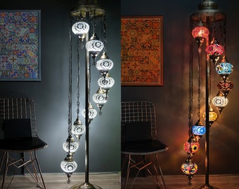 9 Ball vloerlamp, Turkse lamp, Turkse mozaïeklamp, Turkse vloerlamp, Asylove speciaal ontwerp,