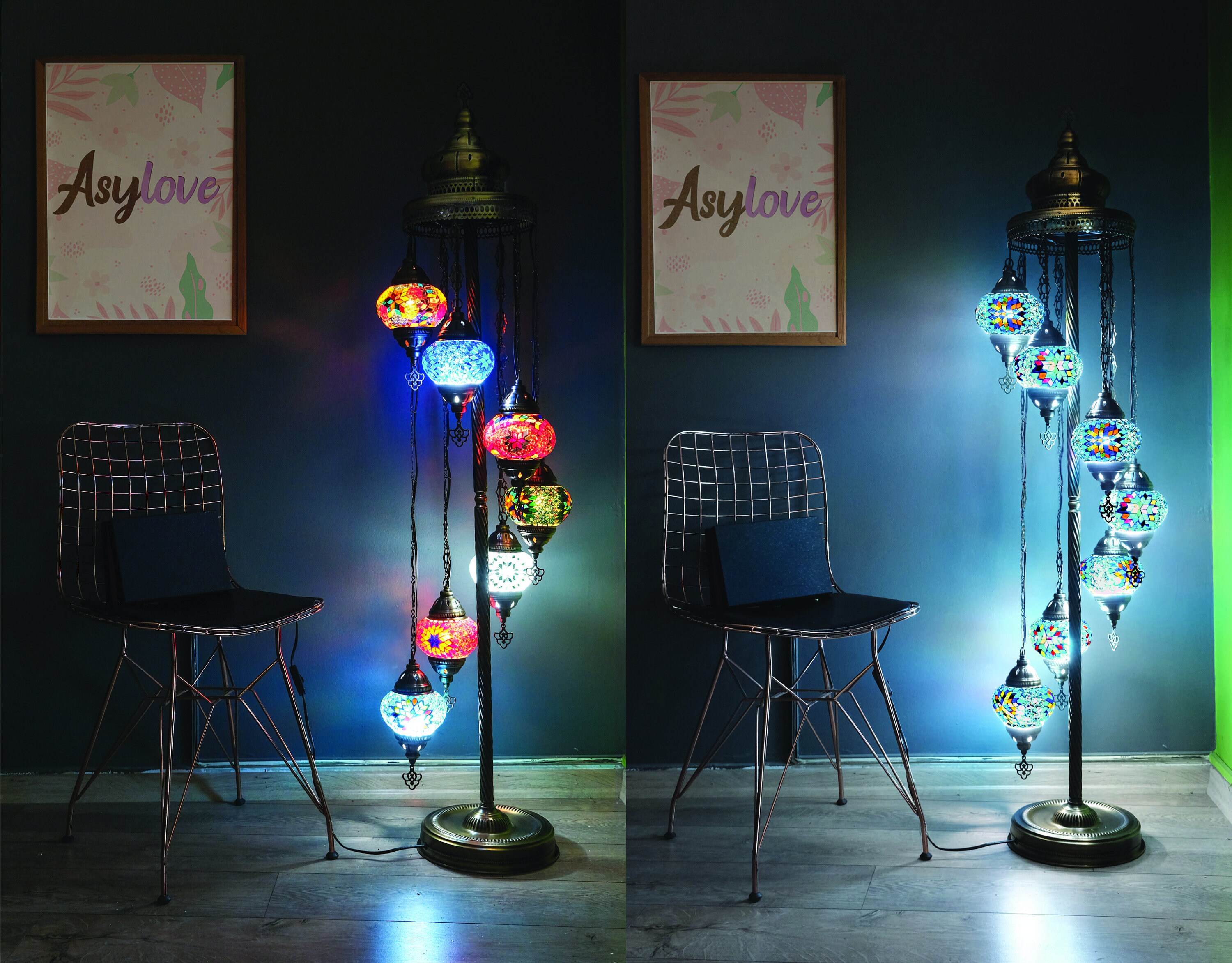 lampadaire Turc, 7 Globe