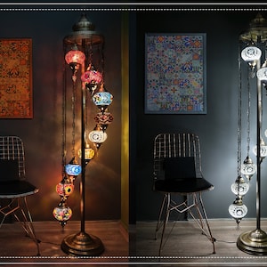 Floor Lamp, Turkish Floor lamp, 9 Globe Mosaic Lamp,  All Colors Floor Lamp For Decorative Home Designs Offer, Moroccan Lamp