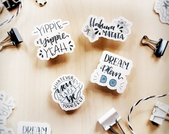 Sticker Set - Aufkleber Set - Handlettering 4er, 8er, 12er Set