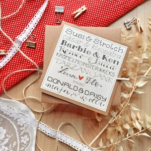 personalisierte Glückwunschkarte zur Hochzeit  | Hochzeitskarte | Klappkarte quadratisch mit Personalisierung