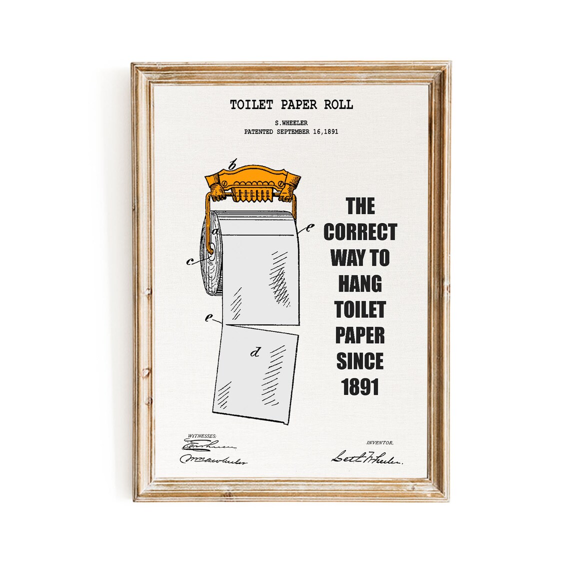 Toilet Paper Patent Print Funny Bathroom Art Bathroom Rules Etsy