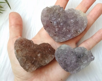 Fluorite Geode Hearts / Purple Fluorite / Fluorite Cluster / Healing Crystals / Taurus Pisces Virgo Stone