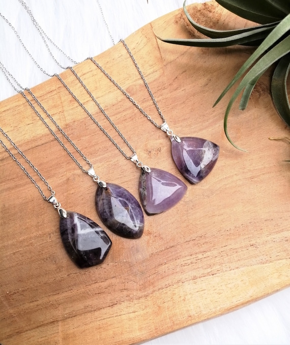 Small amethyst cheap crystal necklace