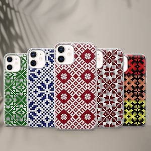 Ethnische lettische Symbole Handyhülle für iPhone 14, 12, 13, Xr, 11 Pro, Xs, Samsung A33, S20, S10, S22, S23 Ultra, Pixel 6 Pro, 6A,7, A19