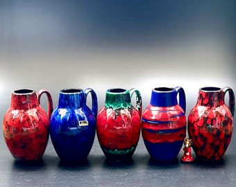 ヴィンテージ花瓶ファットラバ シューリッヒ オレンジ、ミッド