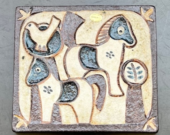 Noomi Backhausen Wandrelief Pferde 4020 Stentoj Soholm True Vintage