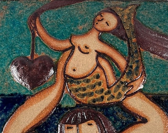 Noomi Backhausen Wandrelief Meerjungfrau 4007 Stentoj Soholm True Vintage