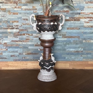 Dümler Breiden flowerpot planter with column Fat Lava True German Vintage Design 70s
