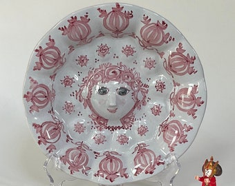 Rarity Björn Wiinblad Lyngby wall plate mask plate relief personally hand-signed True Vintage Design