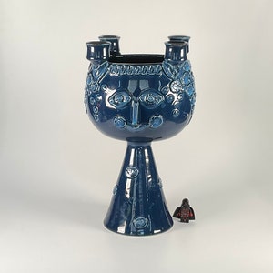 Björn Wiinblad Rosenthal Studio Linie XXL candle holder Eva blue True Vintage Design 70s