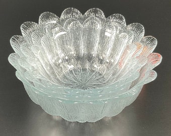 Orrefors Eden Crystal Bowl: Lars Hellsten Leaf Design, Swedish Art