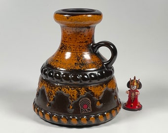 Vintage Vase Handle Vase Pan Goebel Ceramic Orange Pop Art True German Vintage Design 70s