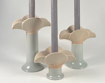 3 x Lisa Larson Light Blossom Candle Holder Rosenthal Studio Line True Vintage 80s