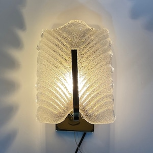 Ice glass brass wall lamp Arcantus JBS Leuchten True Vintage Design