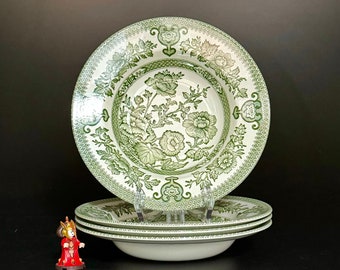 Set Indian Tree - Ironstone Tableware LTD England soup plates green