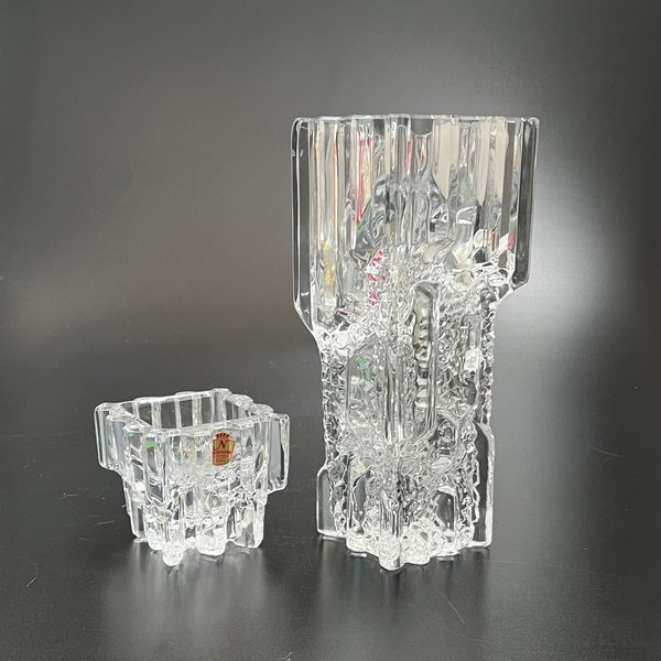 Set Nachtmann Germany Bleikristall Vase Kerzenhalter 70er Wirkkala Style