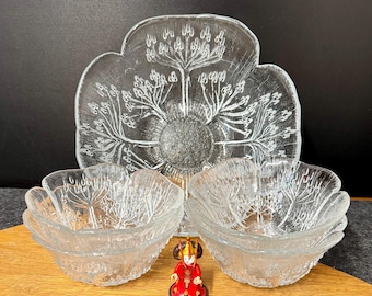 Set (5pc.) Lasisepat Mantsala Finland Pertti Kallioinen Koiranputki Bowls True Finnish Vintage Design