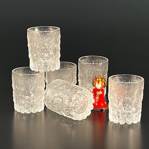 6 vintage shot glasses vodka glasses ice glass textured true vintage design