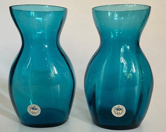 Holmegaard Kastrup Hyacinth Vase Vase Turquoise Blue True Daninsh Vintage Design 60s