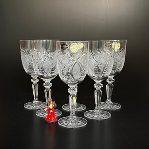 Set of Bohemia Hand Cut Lead Crystal Wine Glasses - Etsy