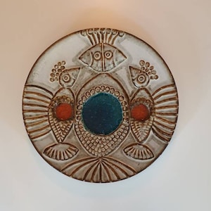 Joseph Simon wall relief plate for Stentoj Soholm Bornholm True Danish Vintage Design 70s