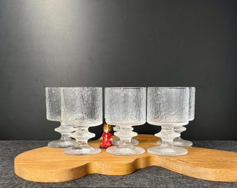 Set (6 pc.) Iittala Timo Sarpaneva Senator Senaattori Glass True Finnish Design 70s