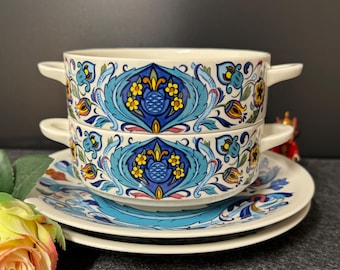 Villeroy & Boch Izmir 1973 Hand Painted Serving Tray With Handles
