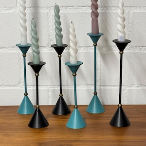 Set of vintage candlesticks Memphis style