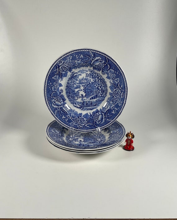 食器 ARABIA FINLAND Arabia Finland ALI Blue 21cm Shallow Bowl Retro Great