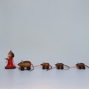 4 Teak Mice, Danish Design, T.H. Skjode Knudsen, True Vintage 1960s
