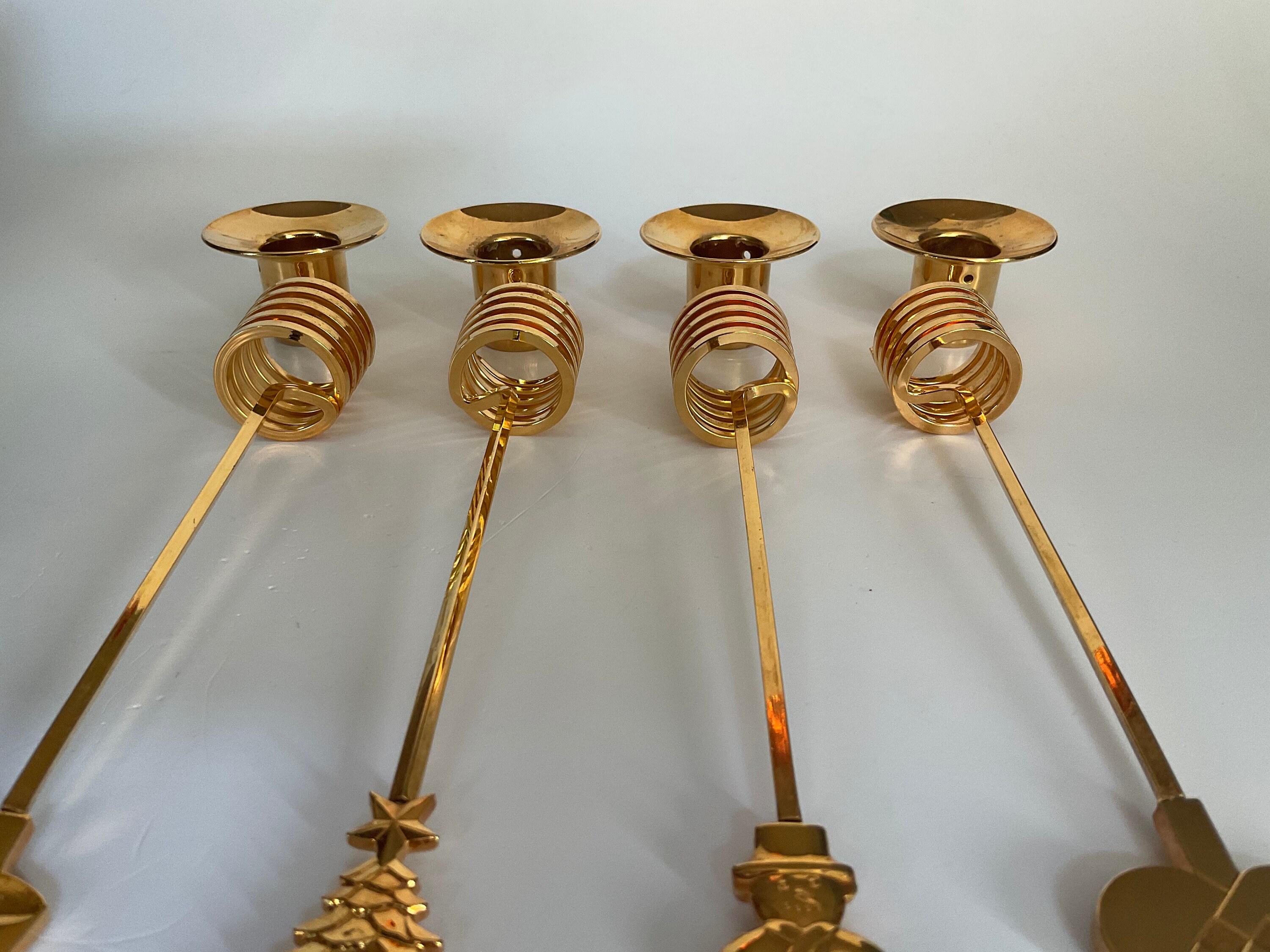 Set of 4 Jensen Golden Christmas Candle Holder for Etsy