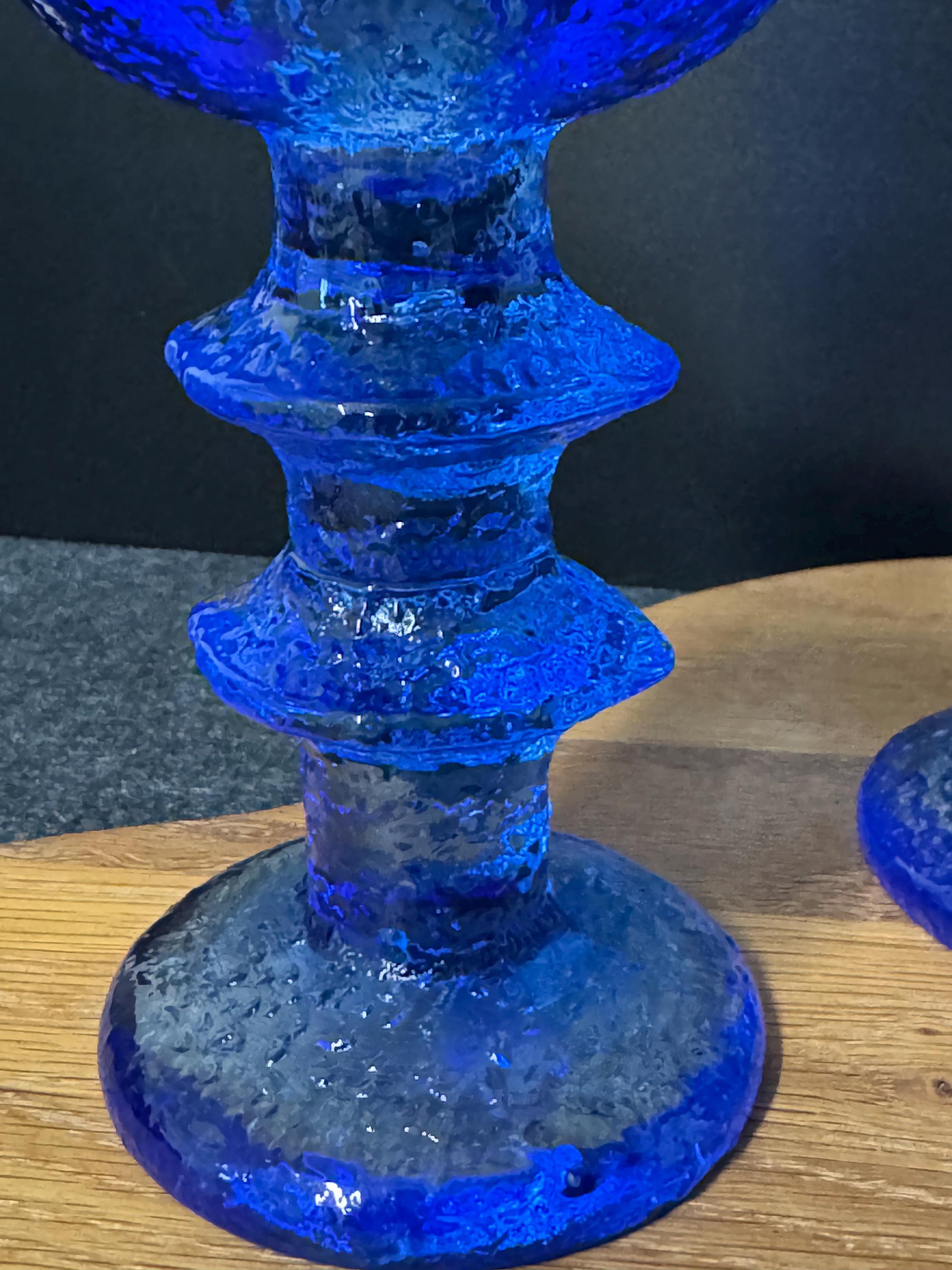 Set (3pc.) Iittala Festivo BLUE Timo Sarpaneva Candle Holder True