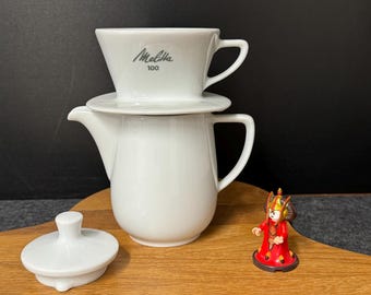 Melitta Minden Coffee Pot Filter Set 100 White True German Vintage