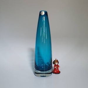 Vintage Vase Kastrup Holmegaard Jacob E. Bang Ocean Blue &quot;Oceanblä&quot; Blue True Danish Vintage Design 60s