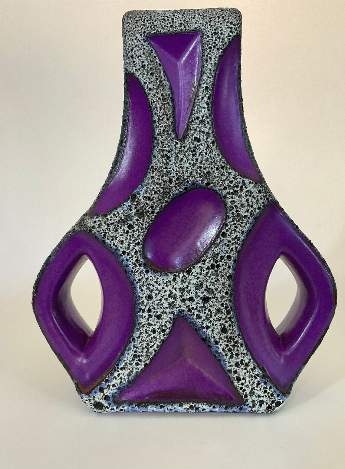 XXL Roth Ceramic Vase Guitar Purple Purple Glaze True German Etsy
