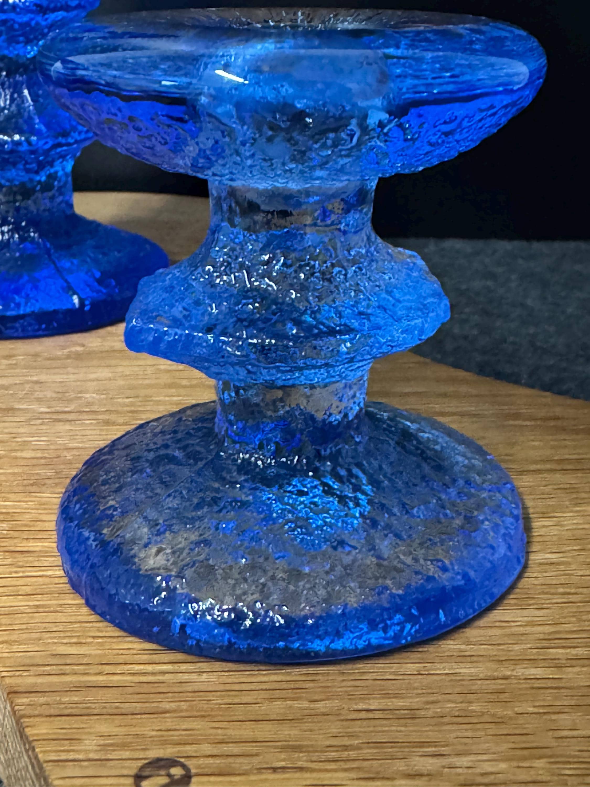 Set (3pc.) Iittala Festivo BLUE Timo Sarpaneva Candle Holder True