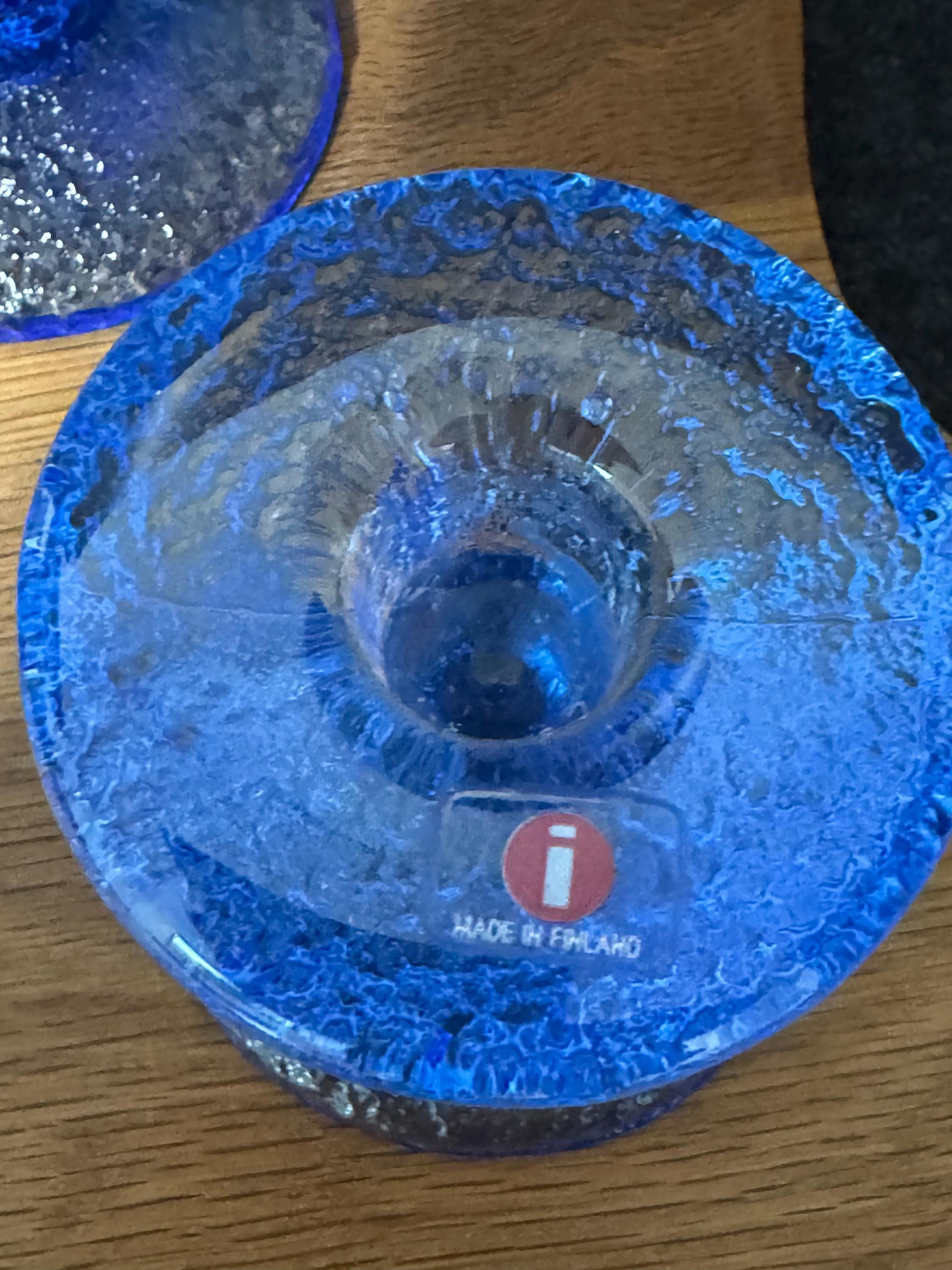 Set (3pc.) Iittala Festivo BLUE Timo Sarpaneva Candle Holder True