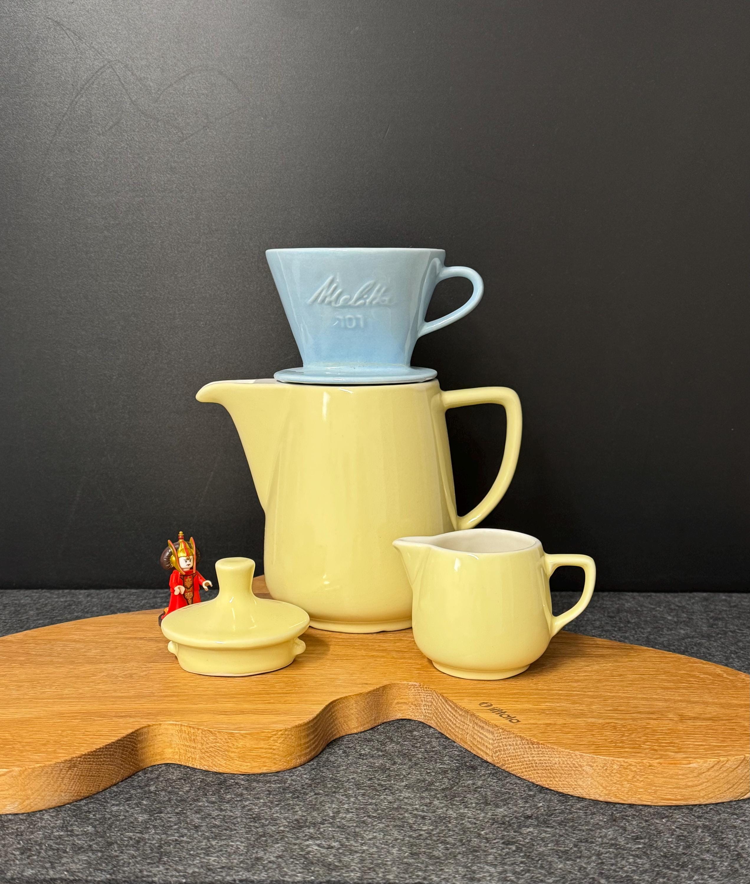 Service à Thé Vintage Melitta - Porcelaine Orange Et Blanc - Allemagne
