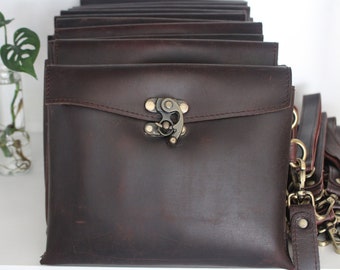 Minimalist Leather Clutch • Catch All Pouch • Travel Bag • Essential Oil Bag