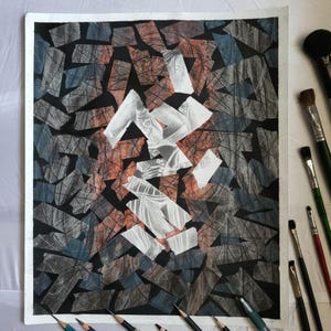 Berlin Girl – Handmade Original Charcoal Abstract Art Home Decor –NOT PRINT