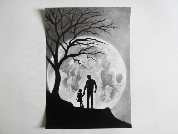 Moon pencil drawing online