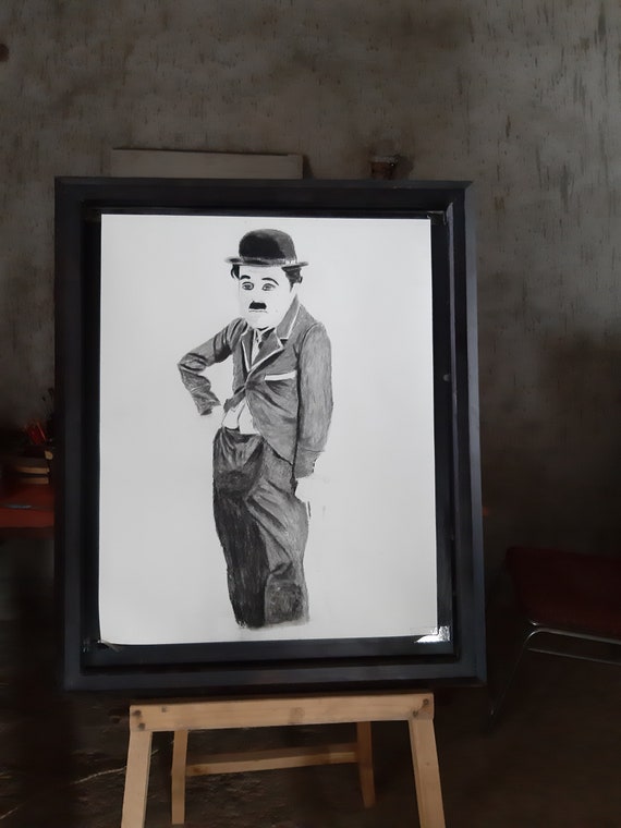 Charlie Chaplin Arte dibujo original Arte de grafito Etsy España